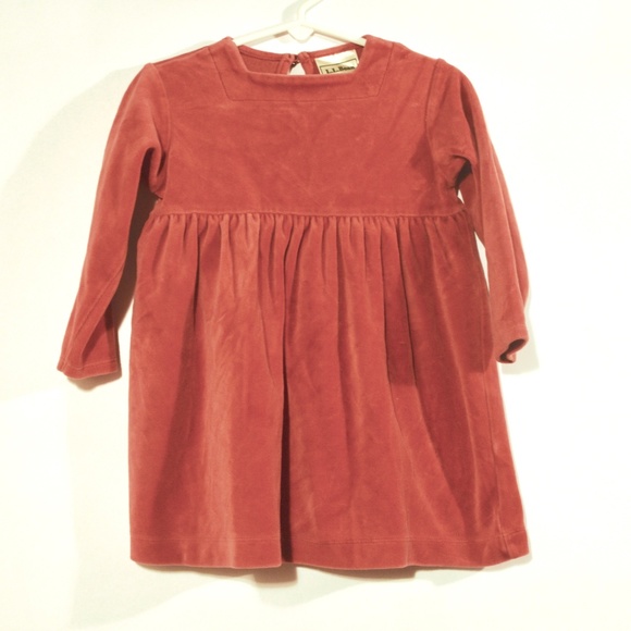 L.L. Bean Other - L.L BEAN Wine Red Velour 2T Toddler Girls Dress